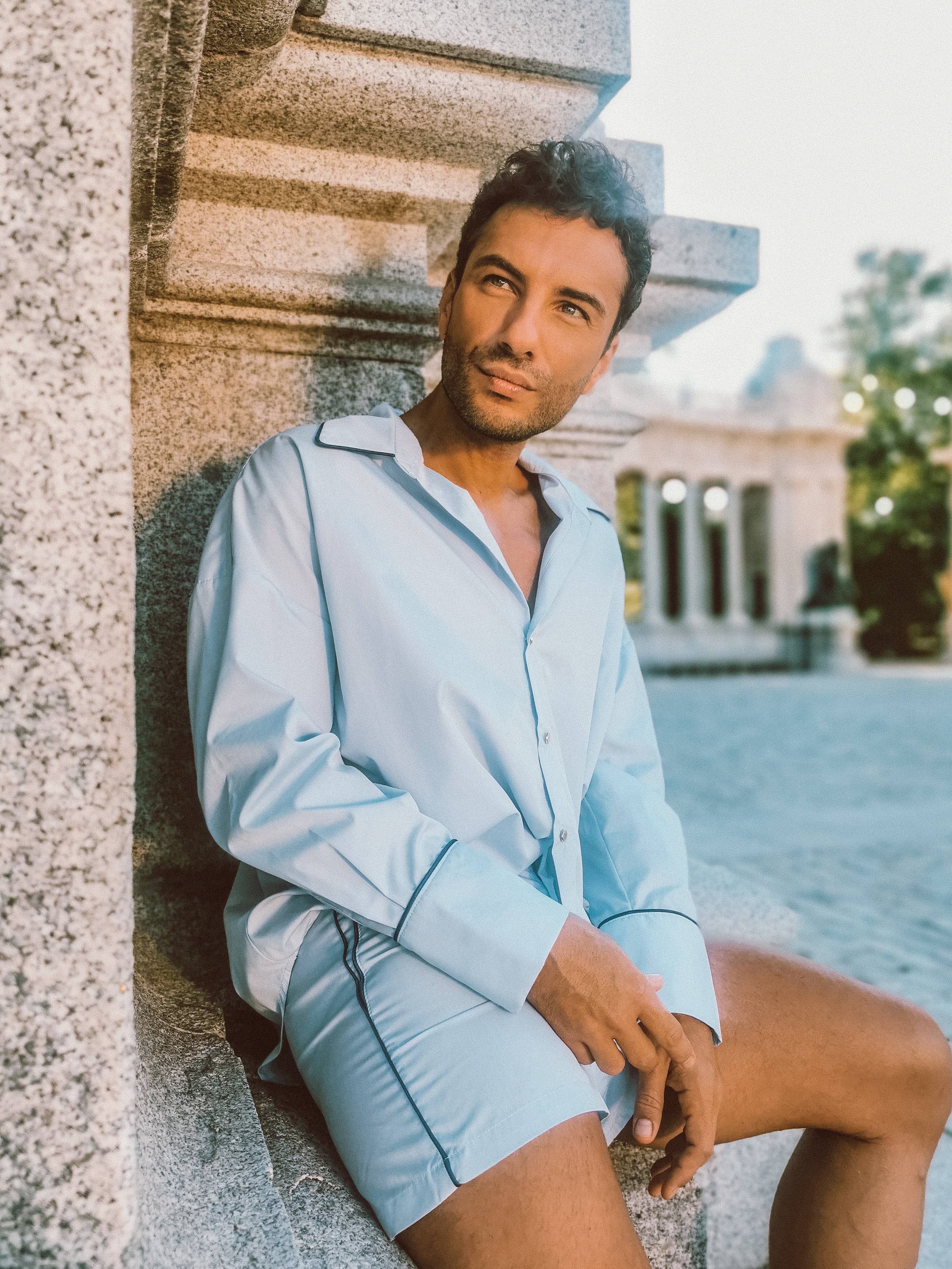 NUMERO 8 SPAIN - Wholesale Button Down Shirt - Men's - Ocean Poplin Shirt6