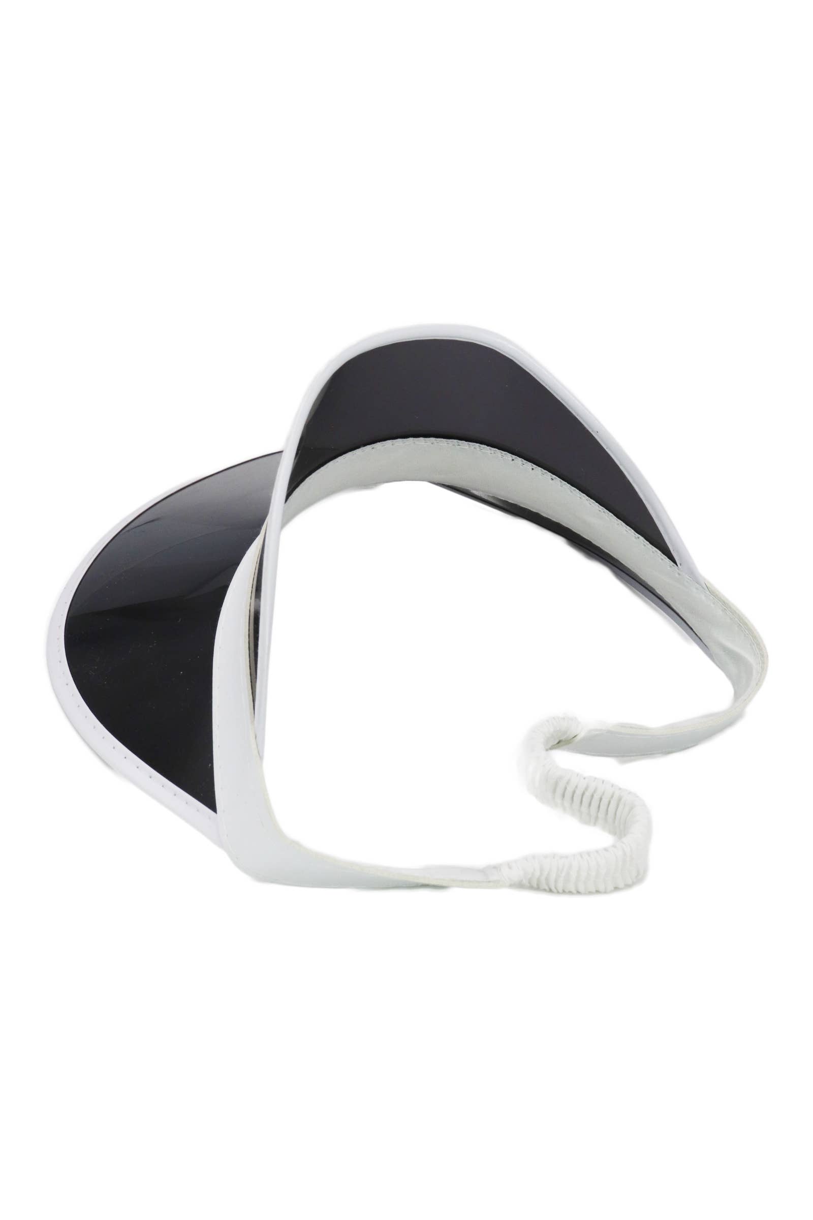 Cap Zone – Engroshandel Visir - Dame – Vibrant Translucent Plast Hvid PVC Kant Elastisk Skærm1