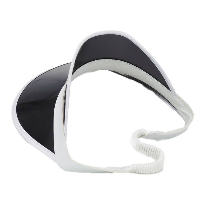 Cap Zone – Engroshandel Visir - Dame – Vibrant Translucent Plast Hvid PVC Kant Elastisk Skærm1