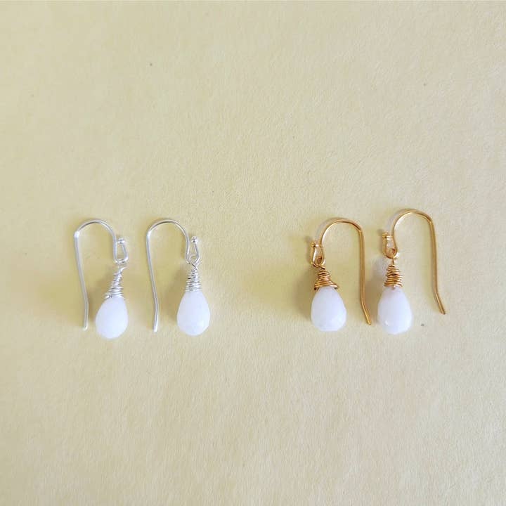 Moonstone Earrings - Silver/Gold for wholesale by MINU Jewels