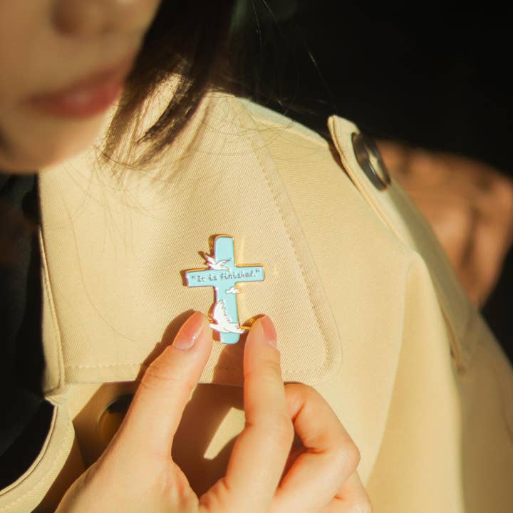 LuminaSalina - Wholesale Brooch - All Things Grow – Bird Lily Cross Metal Brooch | Enamel Pin | Gift6