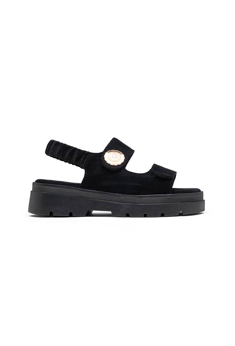 LADY GLORY – sandálias - Mulher por atacado – Sandálias com velcro e decoração dourada2