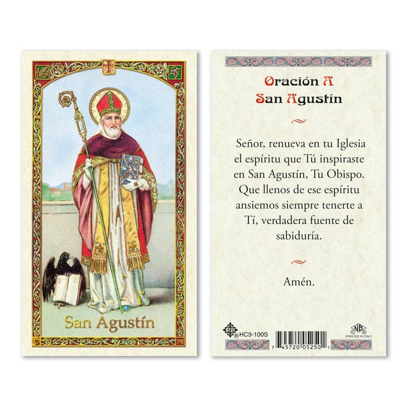 SAN JUDITAS RELIGIOUS ARTICLES - Wholesale Religious Card - ORACIÓN A SAN AGUSTÍN0