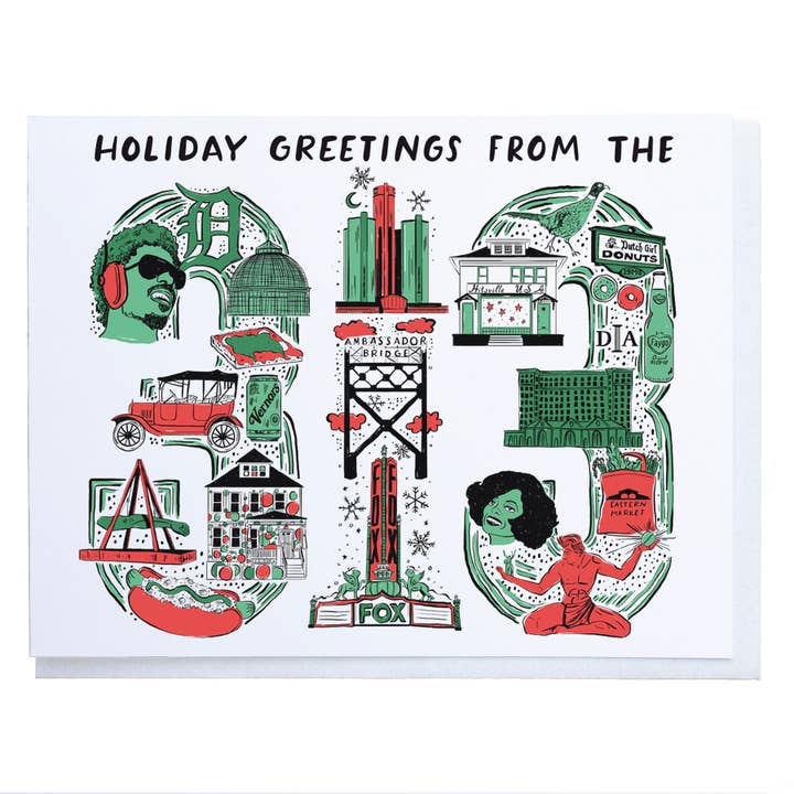 Helgdagshälsningar från 313-kortet för wholesale av City Bird