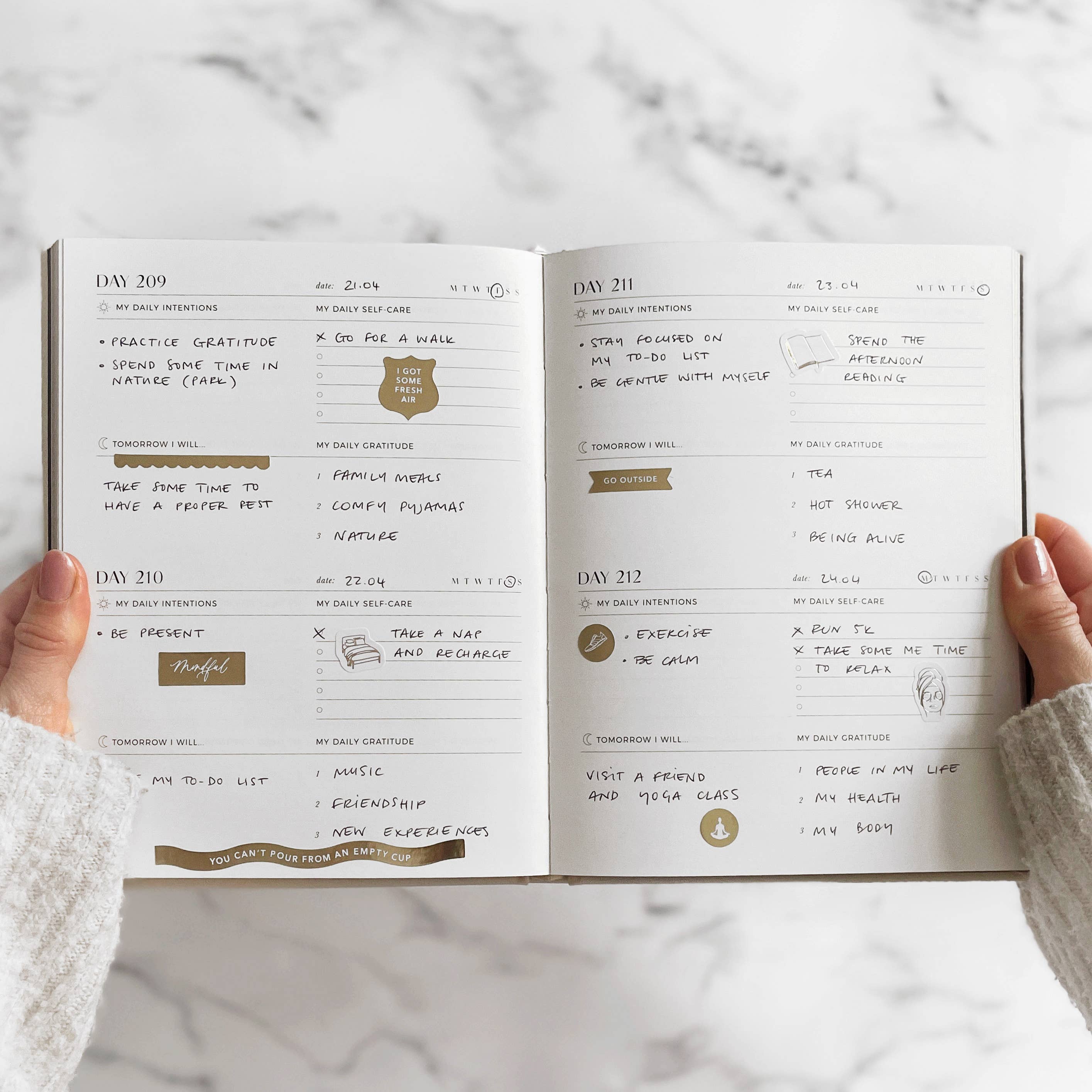 Blush And Gold - Vendita all'ingrosso Diari/agende - Il mio diario di riflessione e gratitudine quotidiana di auto-cura (mandorla)13