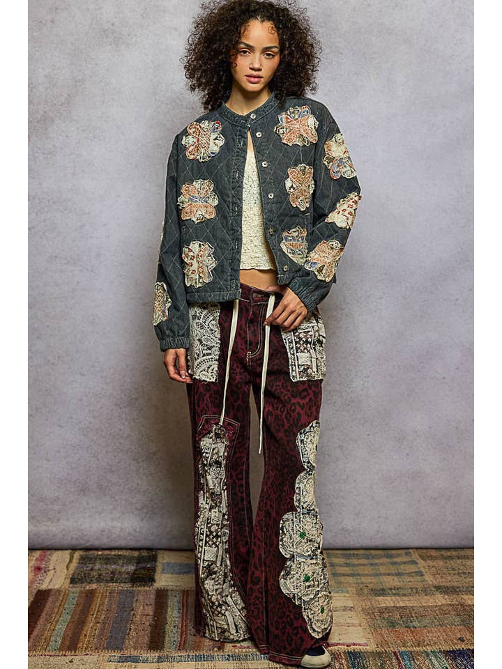 Pol Clothing - Wholesale Jacket - Women's - Mock neck balloon sleeve oversized fit quilted Jacket27