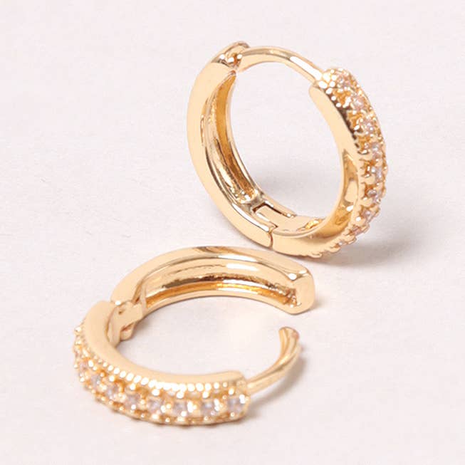 14K guld-doppade asfalterade Hoop Örhänge för wholesale av Fashion City