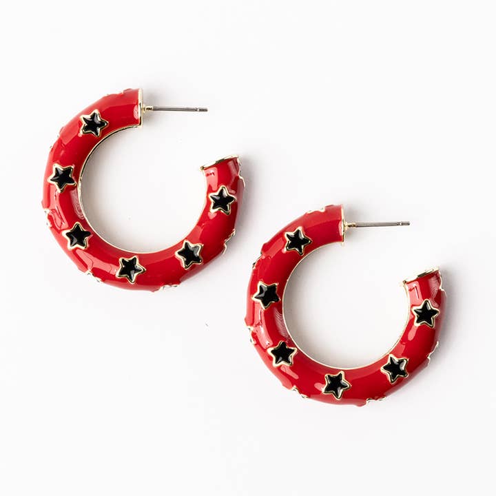 Earrings Justine Red & Black M for wholesale by Michelle McDowell