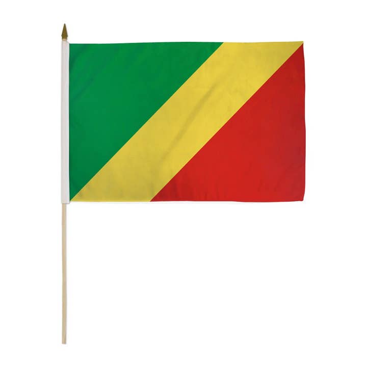 Flags Importer - Wholesale Flag - Congo Republic 12x18in Stick Flag