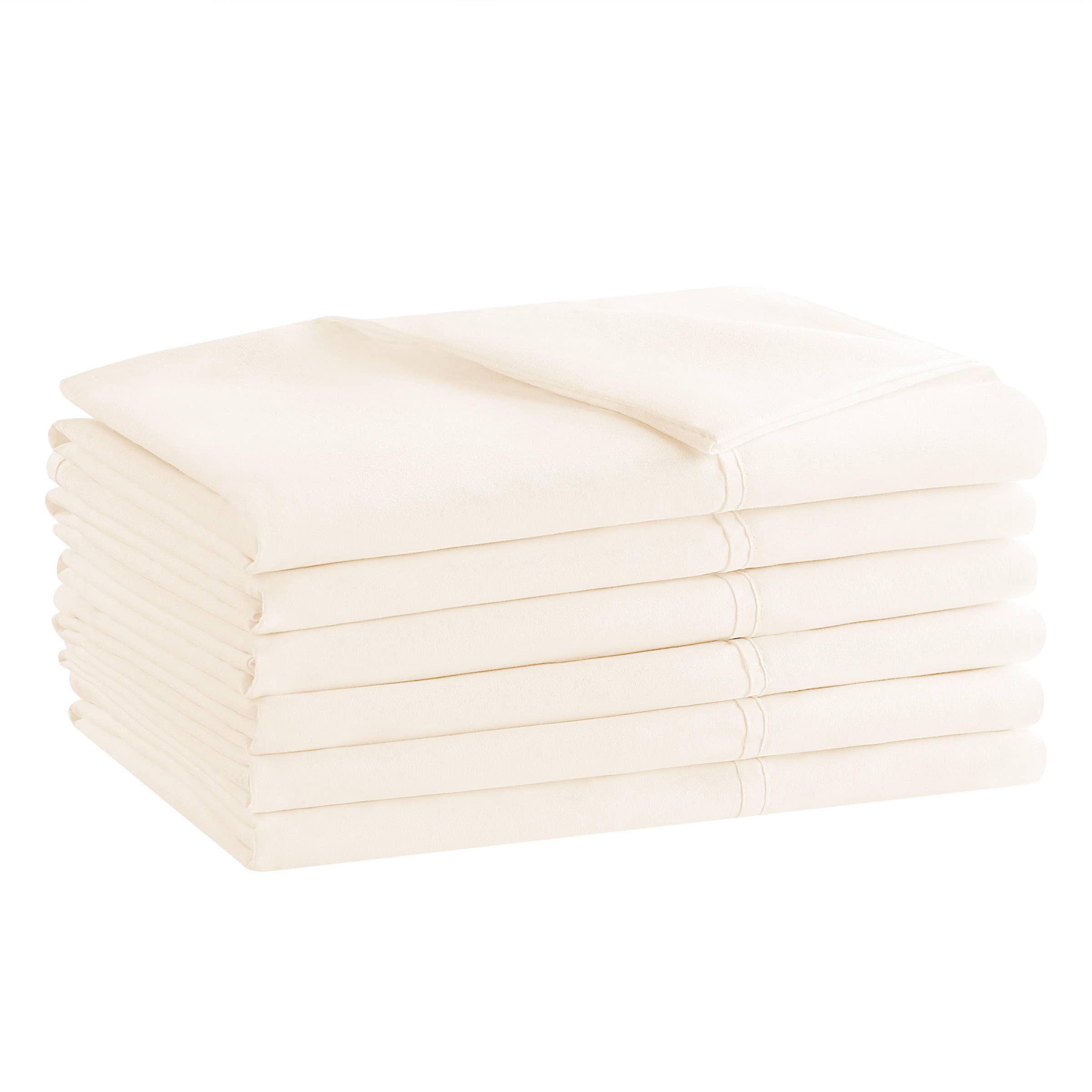 Arkwright Home - Wholesale Flat Sheet - Brushed Microfiber Flat Bed Sheets 6pk, Size/Color Options12