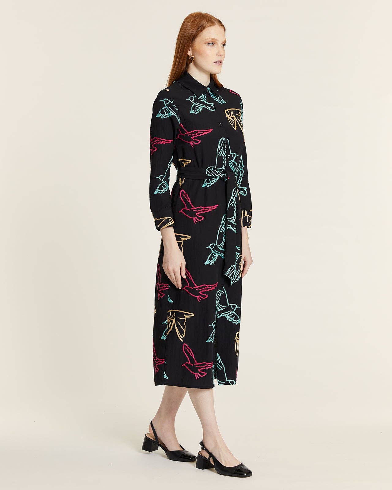 Pepaloves - Wholesale Dress - Women's - VESTIDO ABOTONADO BORD PAJAROS1