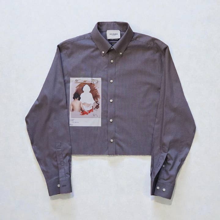 Camiseta Impresa 'Chica Recortada' Rediseñada para venta al por mayor de SOI STUDIO