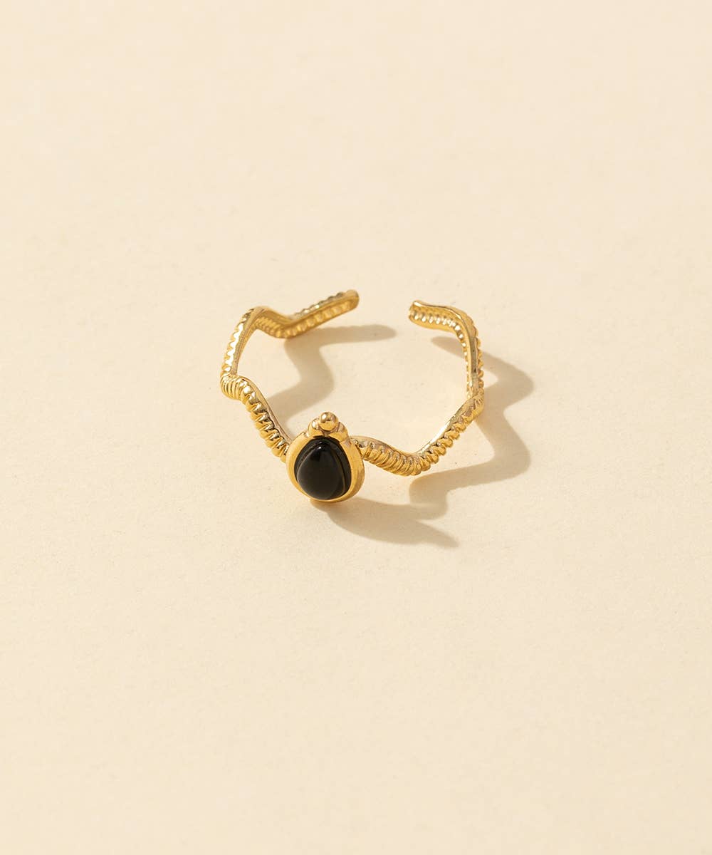 Blossom bijoux - Wholesale Single Stone/Solitaire Ring - Adjustable ring Stainless steel 24BGA0482