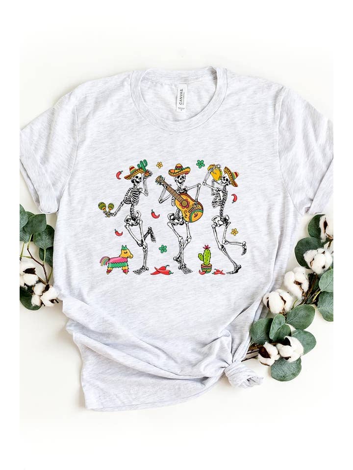 COLORBEAR - Wholesale T-Shirt (Graphic) - Women's - Cinco De Mayo Skeleton Graphic Tee