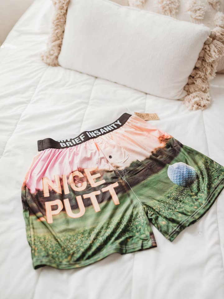 BRIEF INSANITY – Großhandel Unterwäsche – Herren – Nice Putt Boxershorts mit Golfmotiv