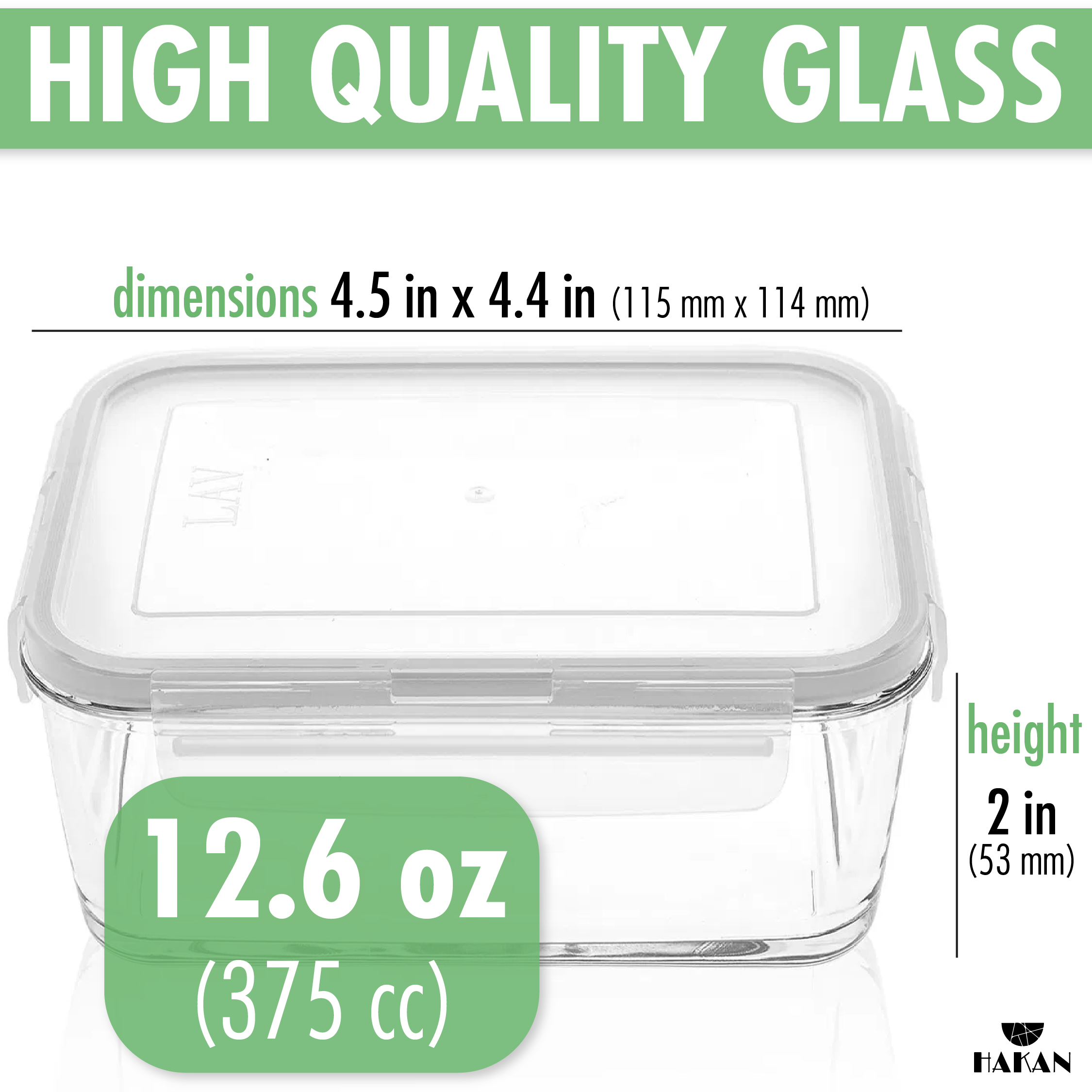 Hakan - Vendita all'ingrosso Contenitori per alimenti - Set di contenitori in vetro LAV con coperchi, 1 pz0