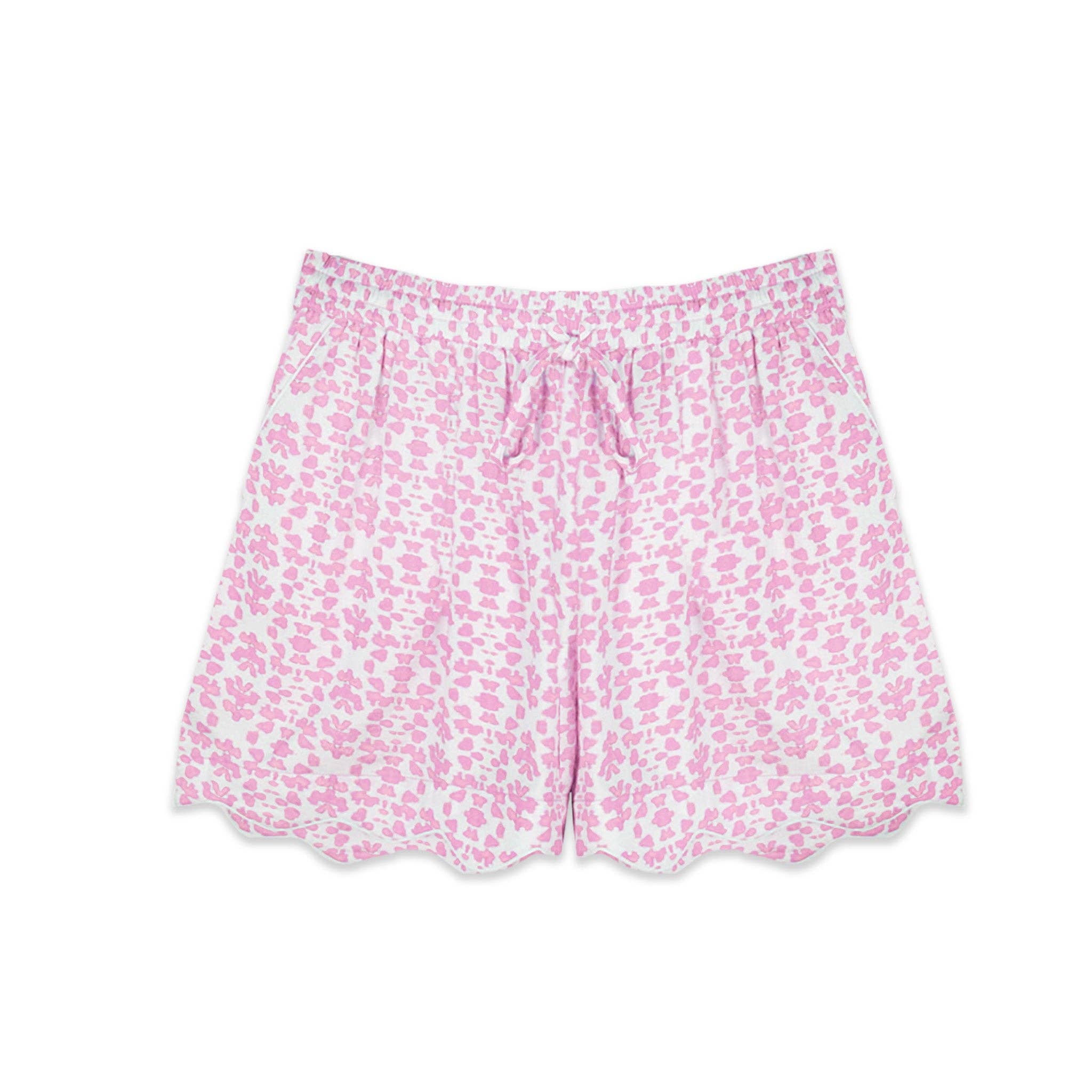 Brooks Avenue - Wholesale Sleepwear Set - Women's - Scalloped Pajama Set Short - Light Pink Chintz3