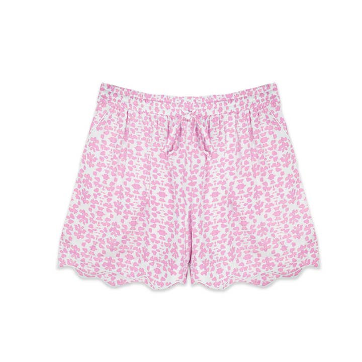 Brooks Avenue - Wholesale Sleepwear Set - Women's - Scalloped Pajama Set Short - Light Pink Chintz3