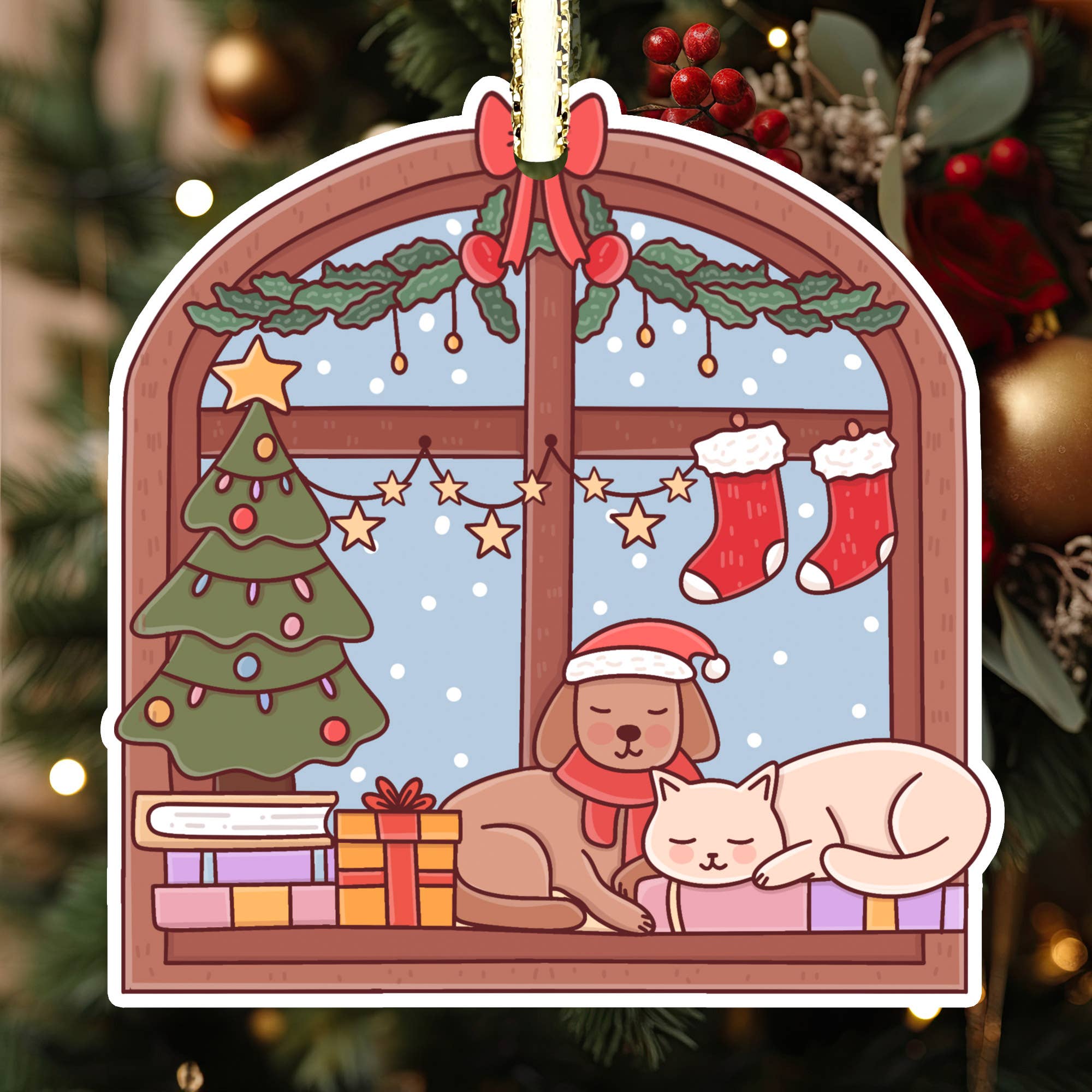 Momenti di Vita - Wholesale Ornament - Book Ornament, Dog Cat Bookish Ornament, Book Merch Gifts0