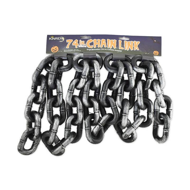 Halloween Plastic Chain - Unique Grey And Black Chain 74" for wholesale by KINREX