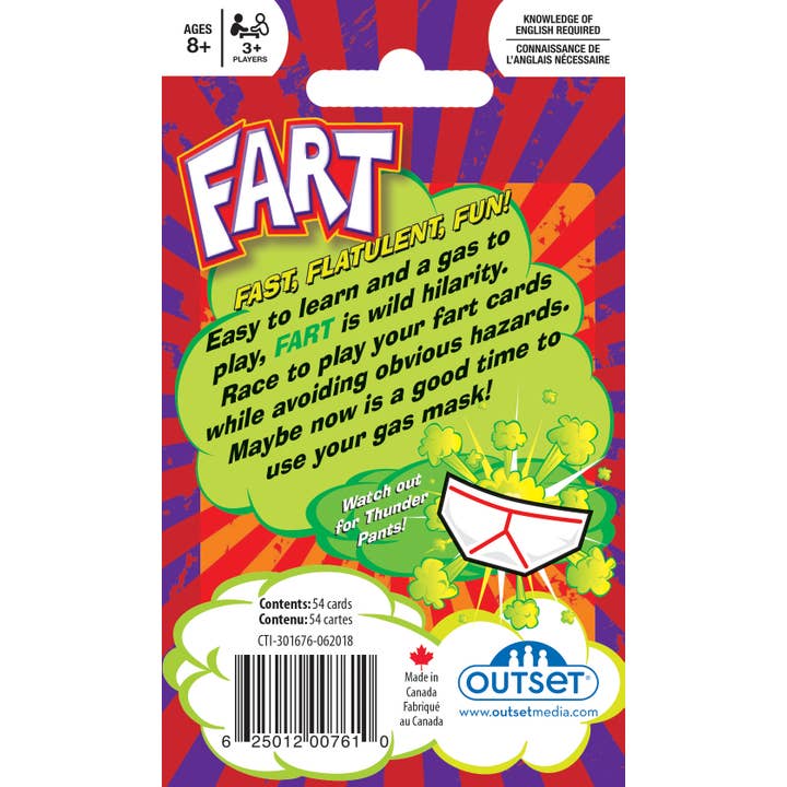 Outset Games and Cobble Hill Puzzles - Wholesale Card Game - 💨 Fart Card Game – Compact Edition! 🤣🎴