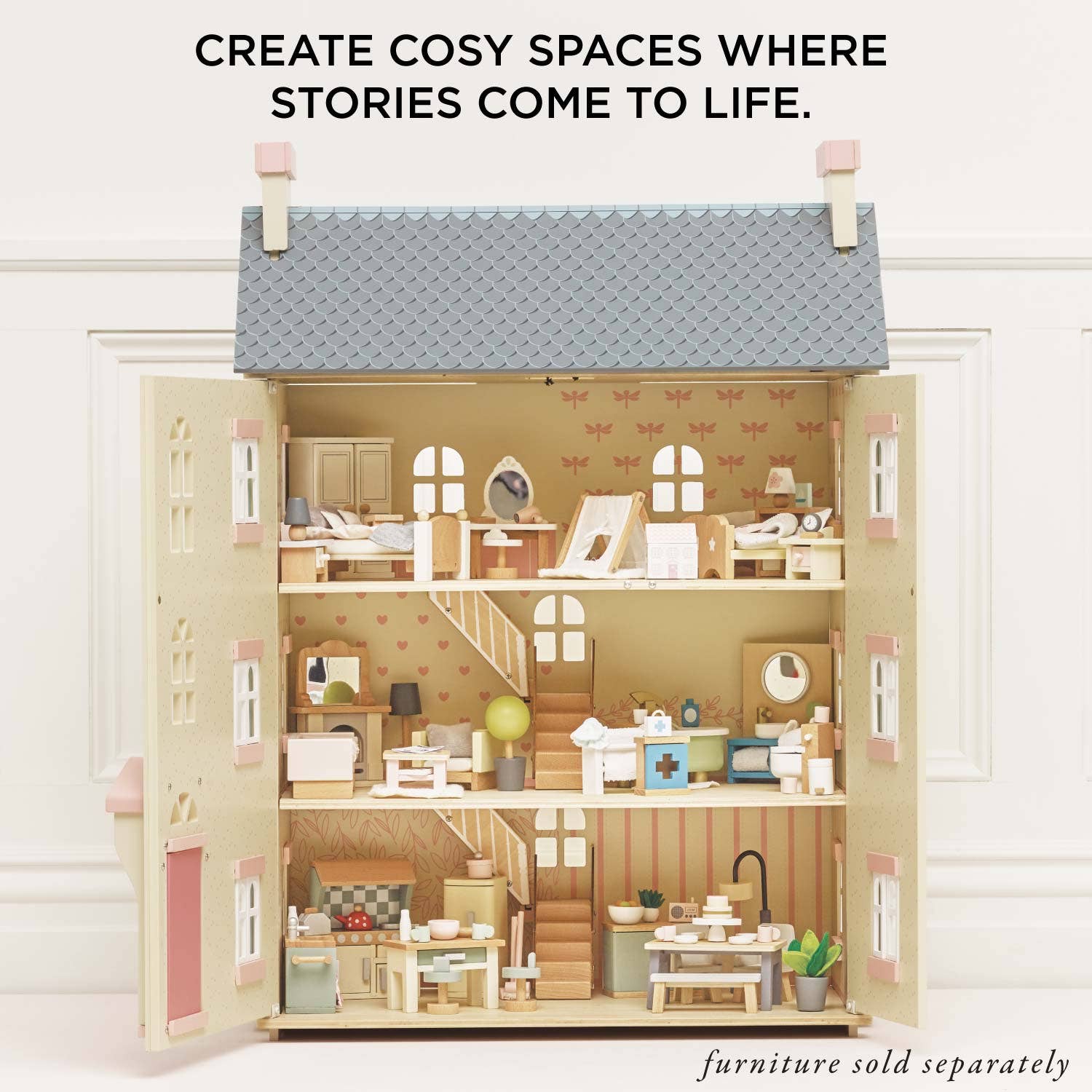 Le Toy Van, Inc. - Wholesale Doll Accessory Kit - Kids - Cherry Tree Hall Wooden Dolls House5
