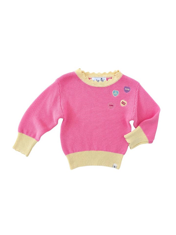 Candy Hearts Sweater for wholesale by Love and Grow Clothing Co