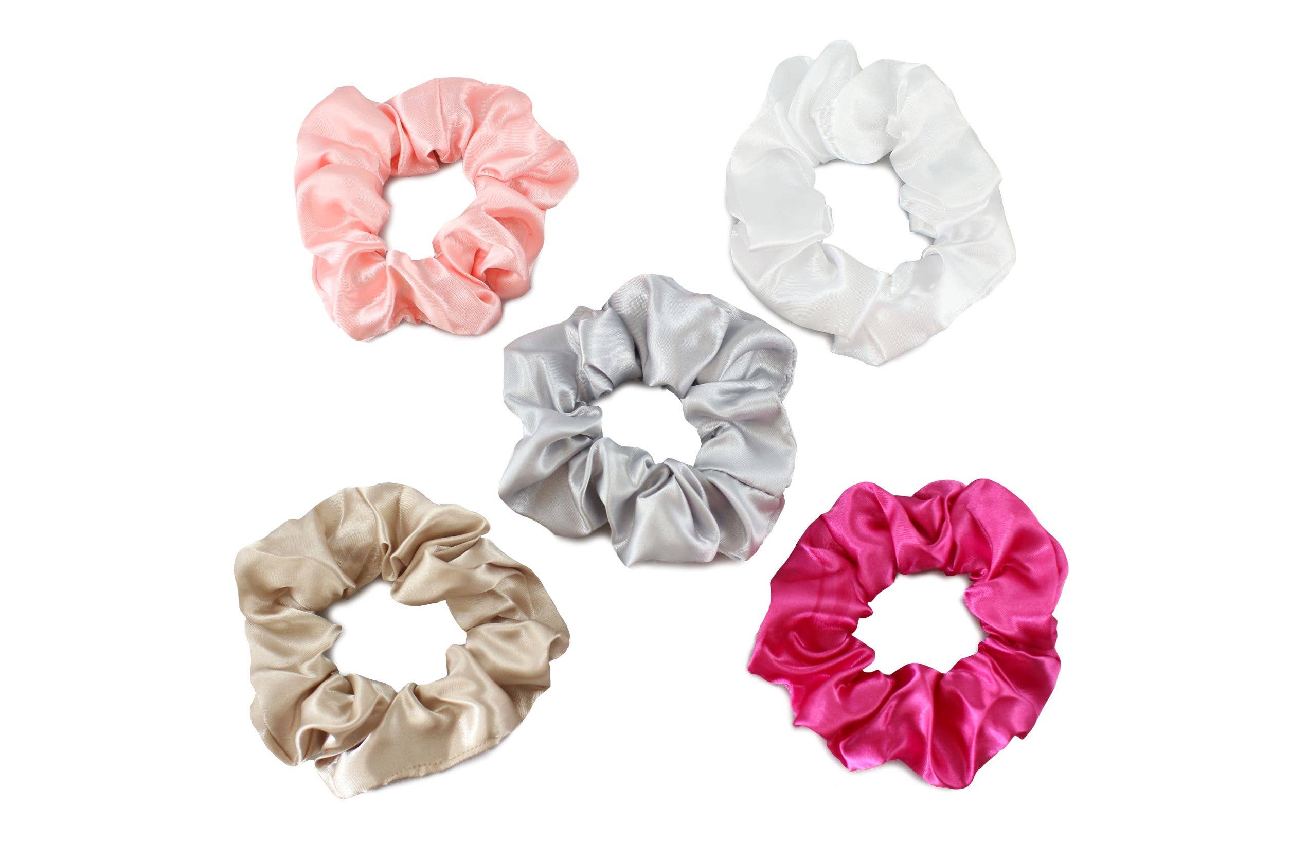 Morning Glamour - Wholesale Scrunchie - Women's - Gift Set 5PK Satin Hair Scrunchies - Satin Scrunchies18