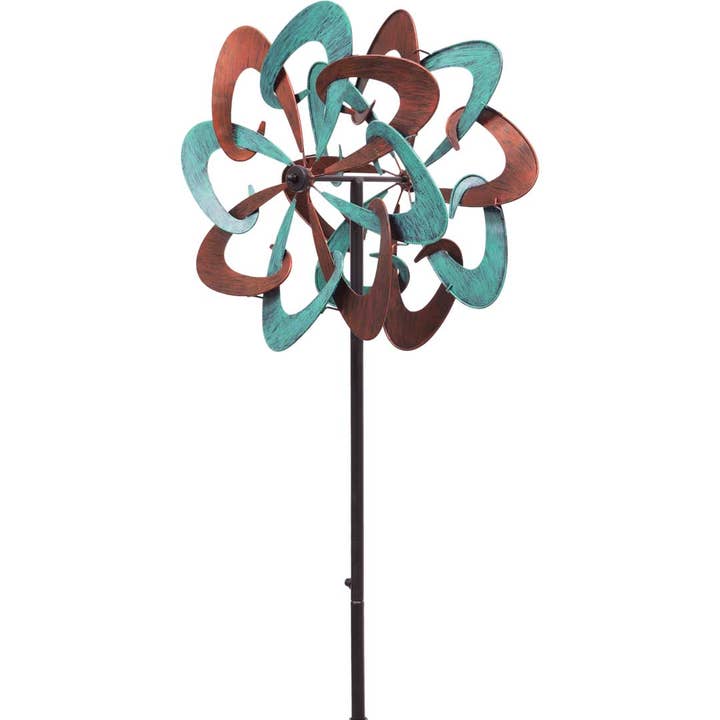 Metal Wind Spinner: Copper Swirl Duett for wholesale by HQ Kites & Designs