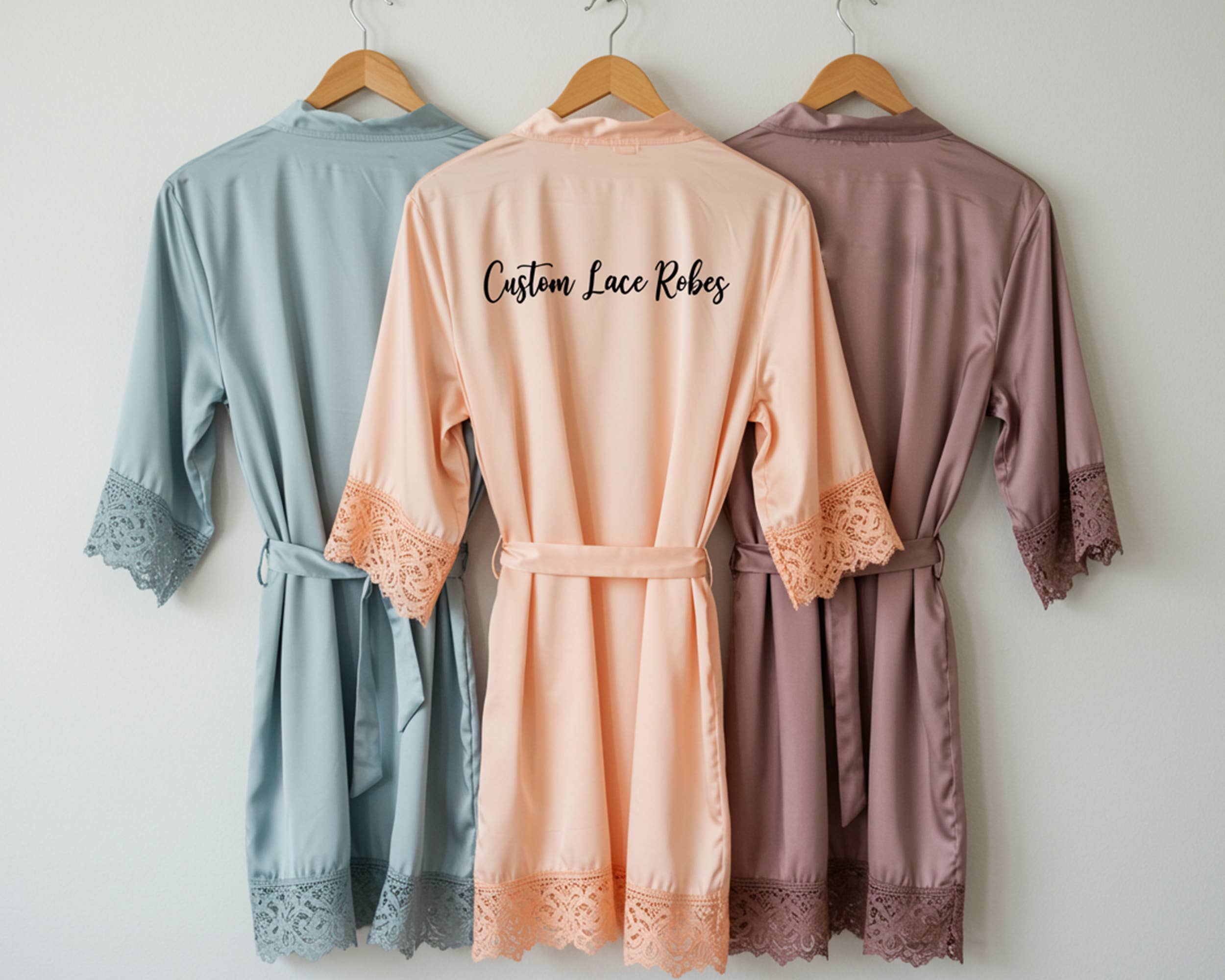 The Blissful - Wholesale Robe - Women's - Bridesmaid Getting Ready Outfits Satin Lace Robe3