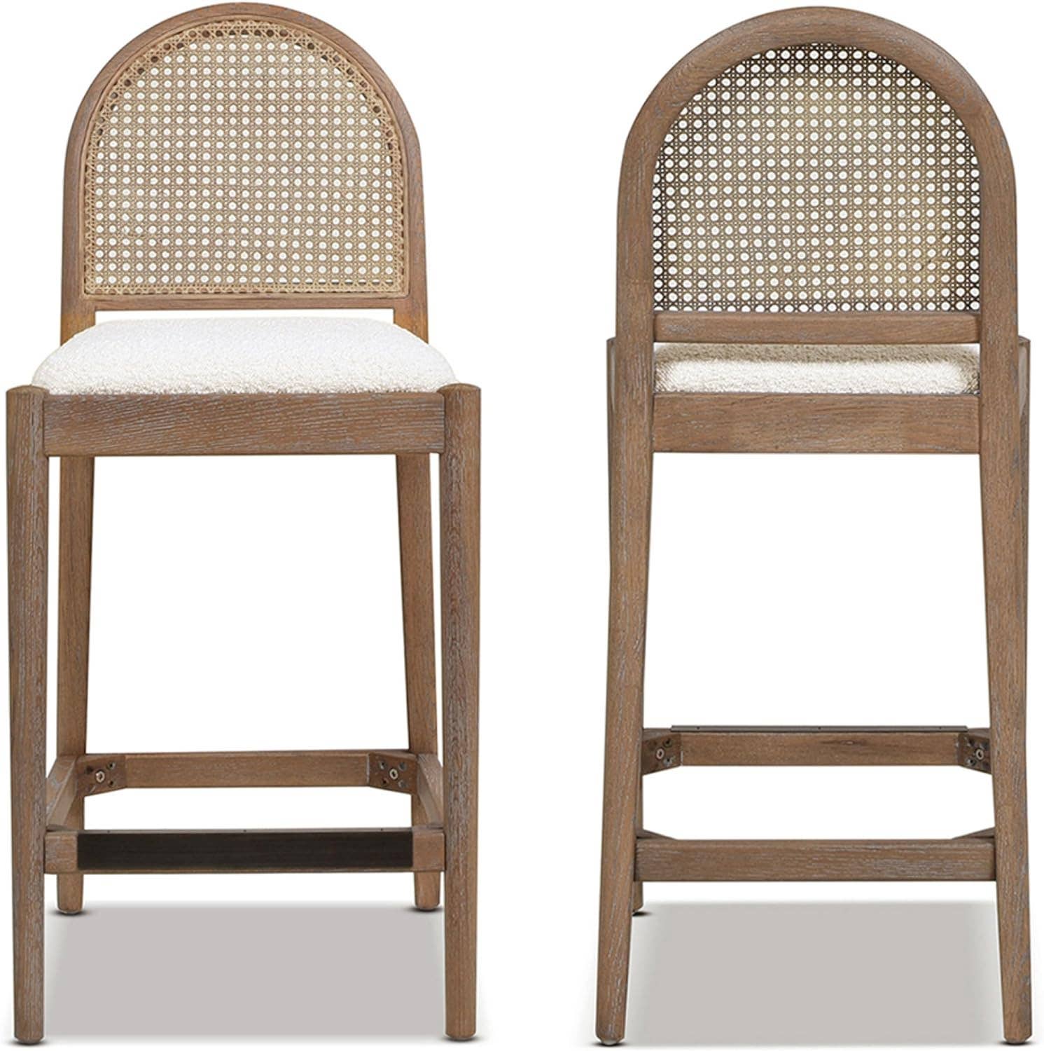Jennifer Taylor Home - Wholesale Stool - Panama 26.5" Curved Back Cane Rattan Counter Stool Set of 20