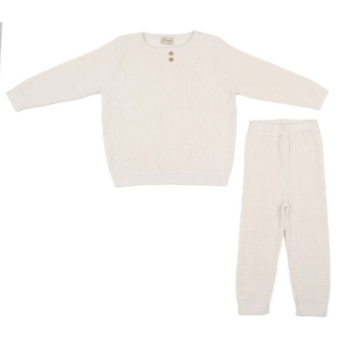 Baboo – wholesale Set med topp och byxa – baby – Gräddvåffla Barn Botten&Topp Basplagg