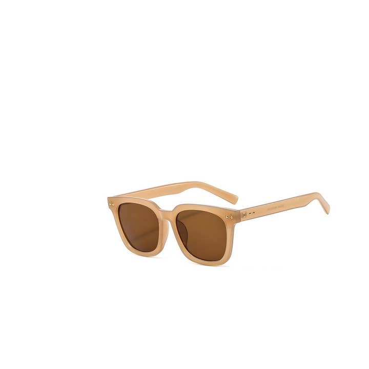 Gafas de sol cuadradas clásicas en nude para venta al por mayor de V by Vye Eyewear