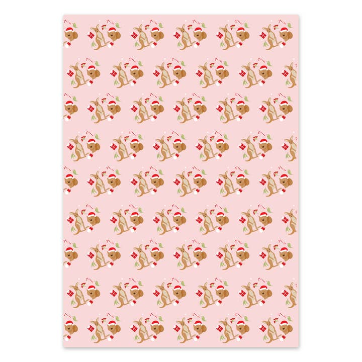 Christmas Kangaroos & Wombats - Wrapping Paper Sheets for wholesale by Pleasant Tree