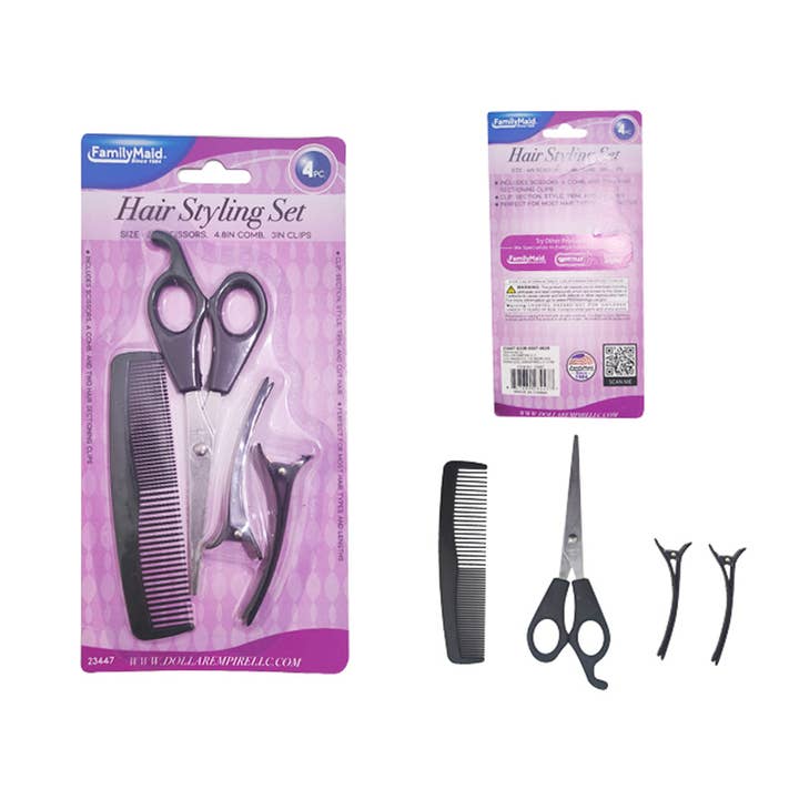 Hair styling set 4 pack for wholesale by Deluxe Import Trading