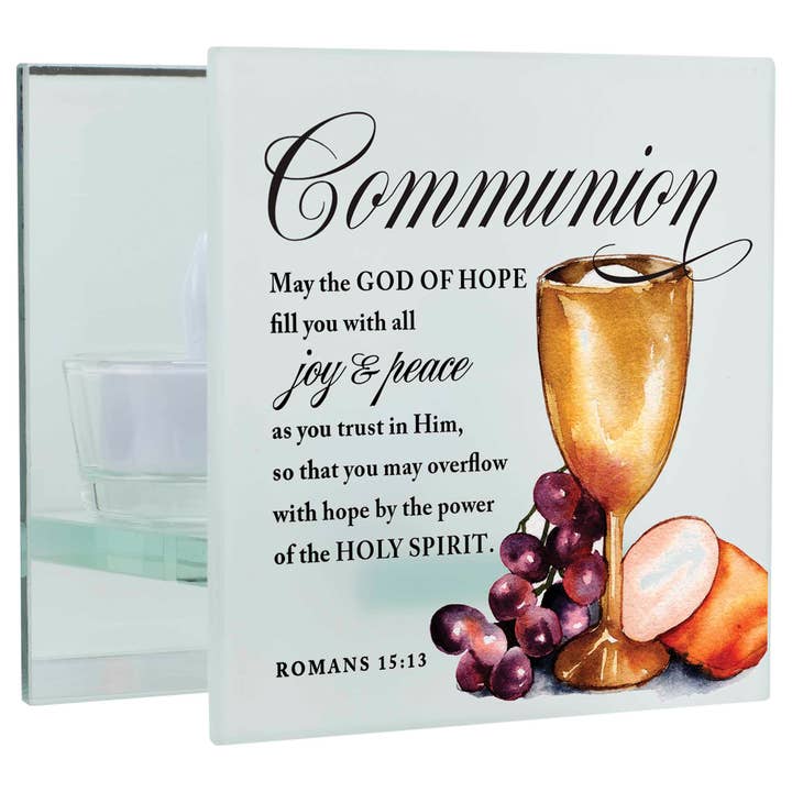Tealight Communion Romans 15:13 for wholesale by Dicksons