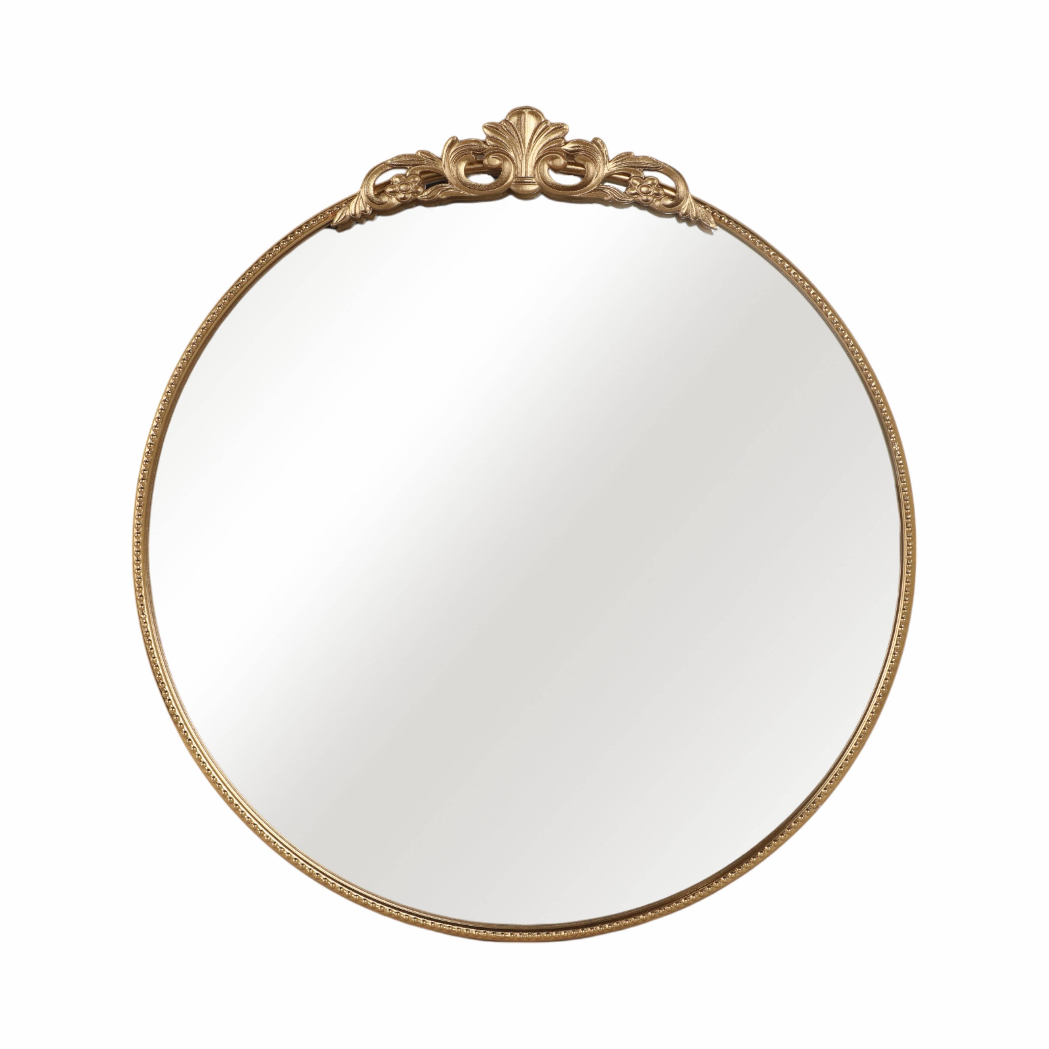 Sagebrook Home - Wholesale Wall Mirror - Metal Fleur Applique Round Wall Mirror - Gold, 38 in.3