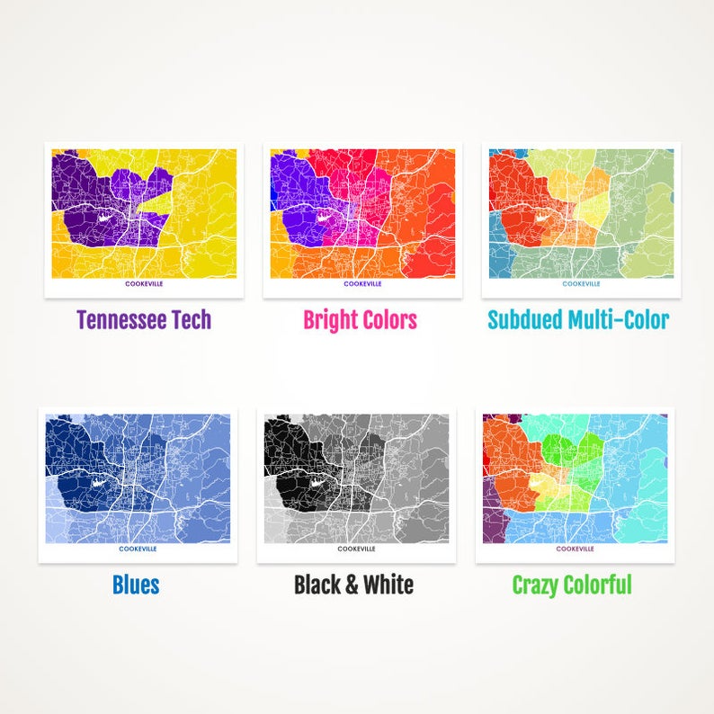 Juanita's Adventures - Wholesale Art Print - Juanitas Cookeville Map Print1