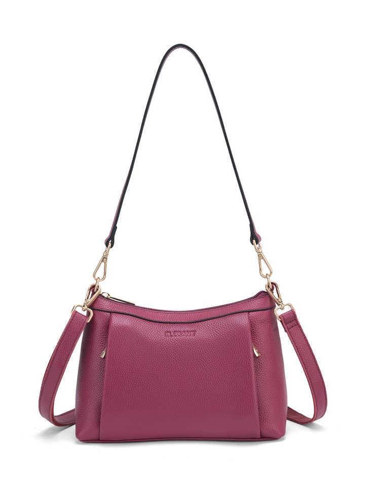 MARCIA LEATHER XBODY BAG-E1-0830-RAS for wholesale by Serenade Beverly Hills Collection