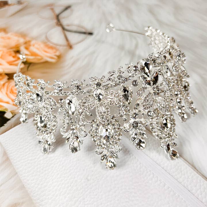 Happy Dream Gifts - Wholesale Party Hat/Crown - Silver Crown Queen Headband, Hair Jewelry Accessories Tiara