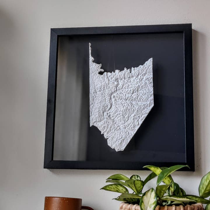 Carte de comté 3D personnalisée | N'importe quelle carte de comté des États-Unis, art mural pour la vente par Micropolitan