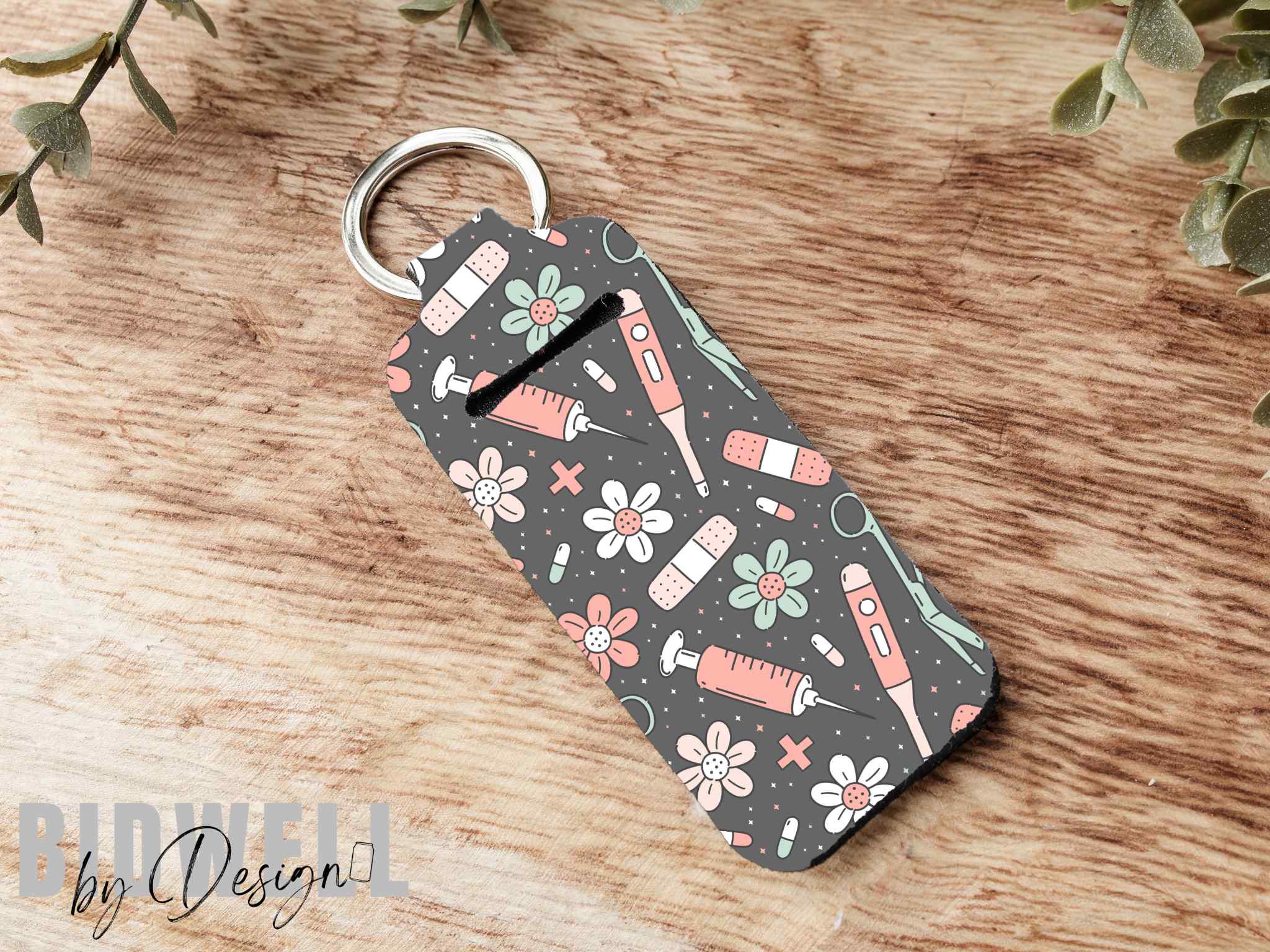 BidwellbyDesign - Vente Porte-clés – femme - Porte-clés porte-baume à lèvres Nurse Doodles1