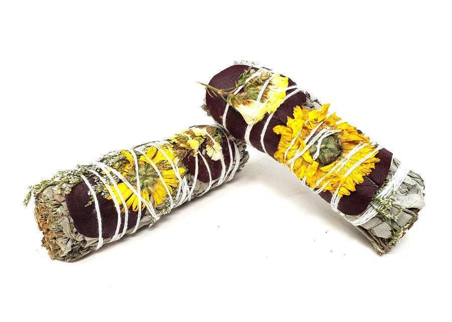 GREENROOTS USA LLC – wholesale Salviabunt – Vit salvia med röd dollar-eukalyptus, naturlig cl0