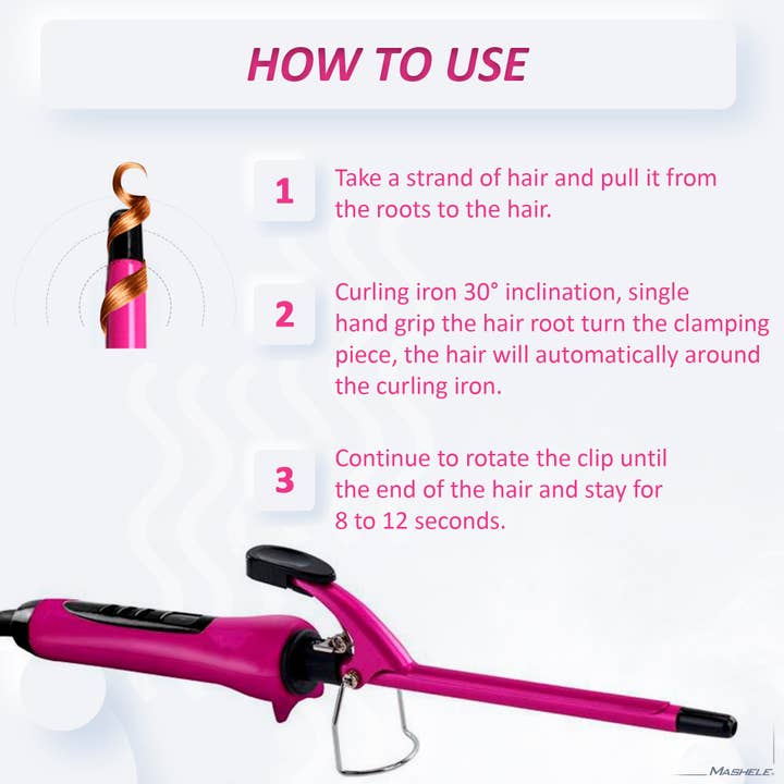 MASHELE - Wholesale Curling Iron/Wand - 9mm Small Wand Hair Curler