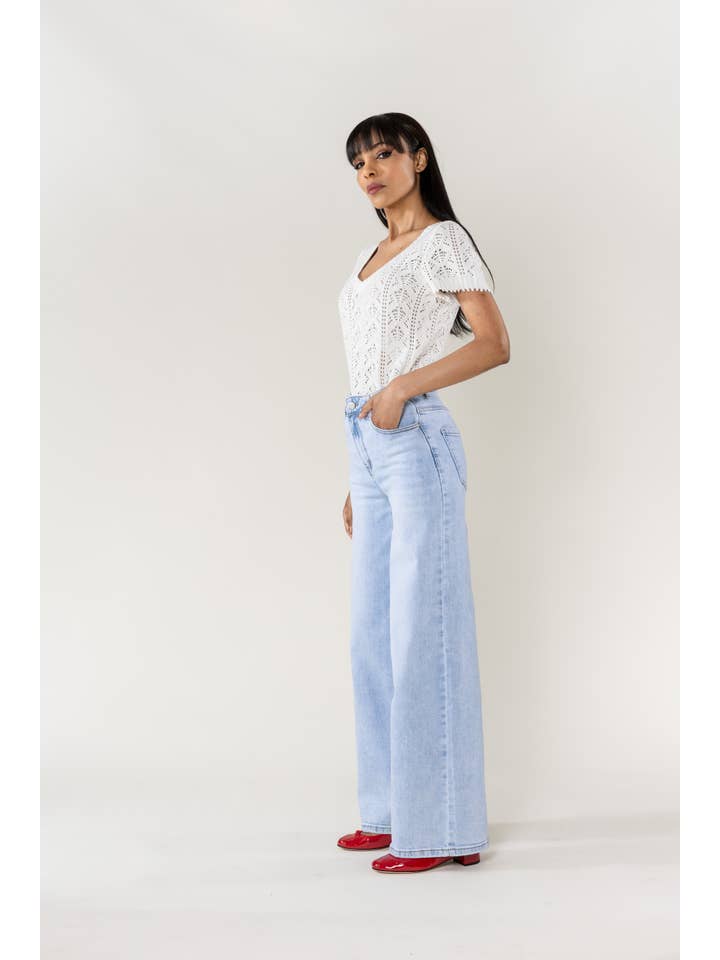 Nina Carter - Vente Jean – femme - Nina Carter super WIDE LEG taille haute stretch YY30018