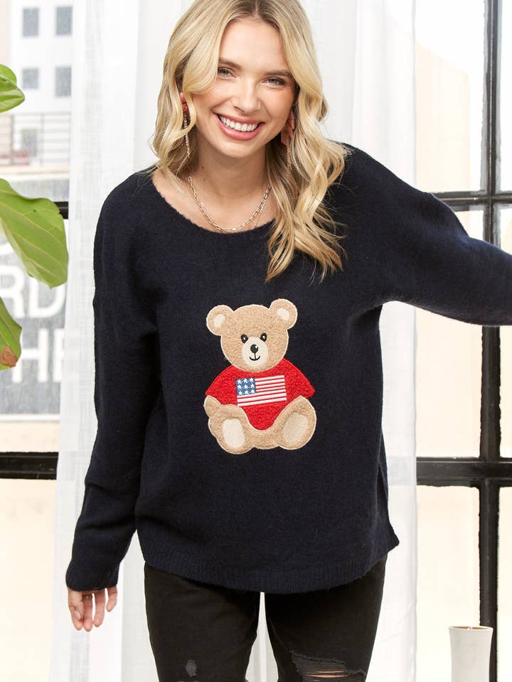 LESW3936- TEDDYBJØRN LANGÆRMET SWEATER for engroshandel hos Madelyn