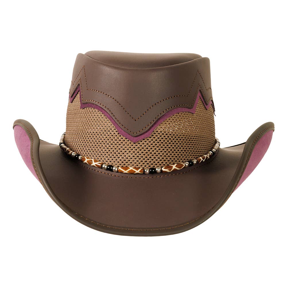 American Hat Makers – Chapéu de cowboy - Unissexo por atacado – Chapéu de Rede em Pele Genuína Outback - Estilo Sierra25