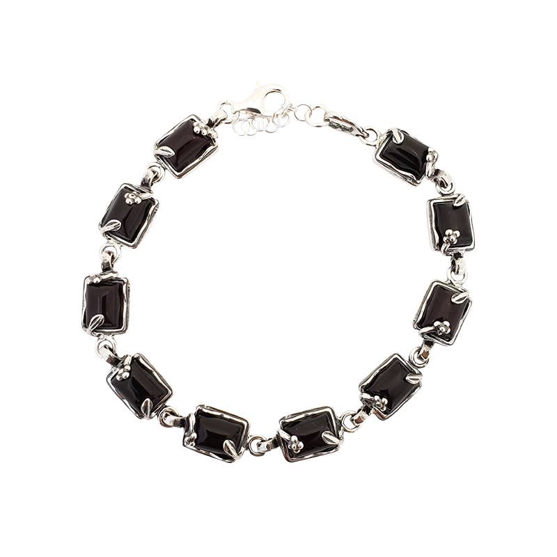 Amberman - Wholesale Link & Chain Bracelet - Cherry Amber Sterling Silver Bracelet0