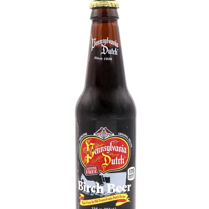PA Dutch Birch Beer Soda, 12oz Glass Bottle 12ct for wholesale by Grandpa Joe's Candy Shop