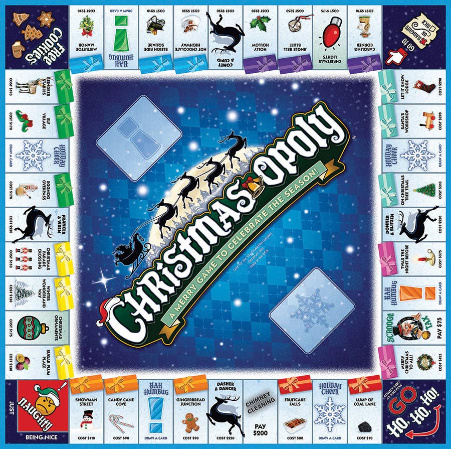 Outset Games and Cobble Hill Puzzles - Vente Jeux de société - Jeu de société Christmas-Opoly, par Late for the Sky2